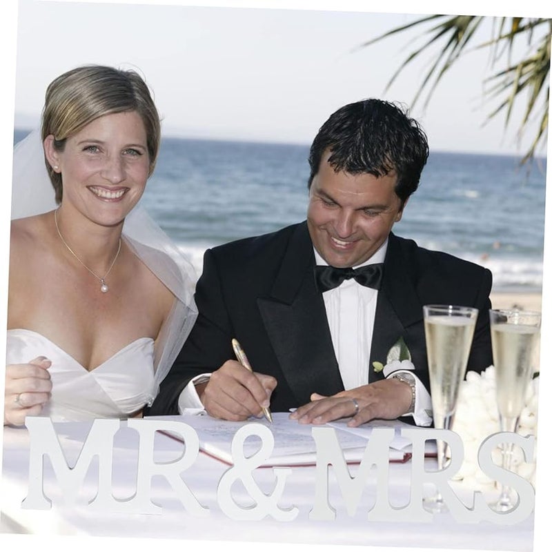 GLEAVI Mr Mrs Wooden Wedding Decor Desktop Letter Ornaments for Wedding Venue Decoration and Photography Props - Image 5